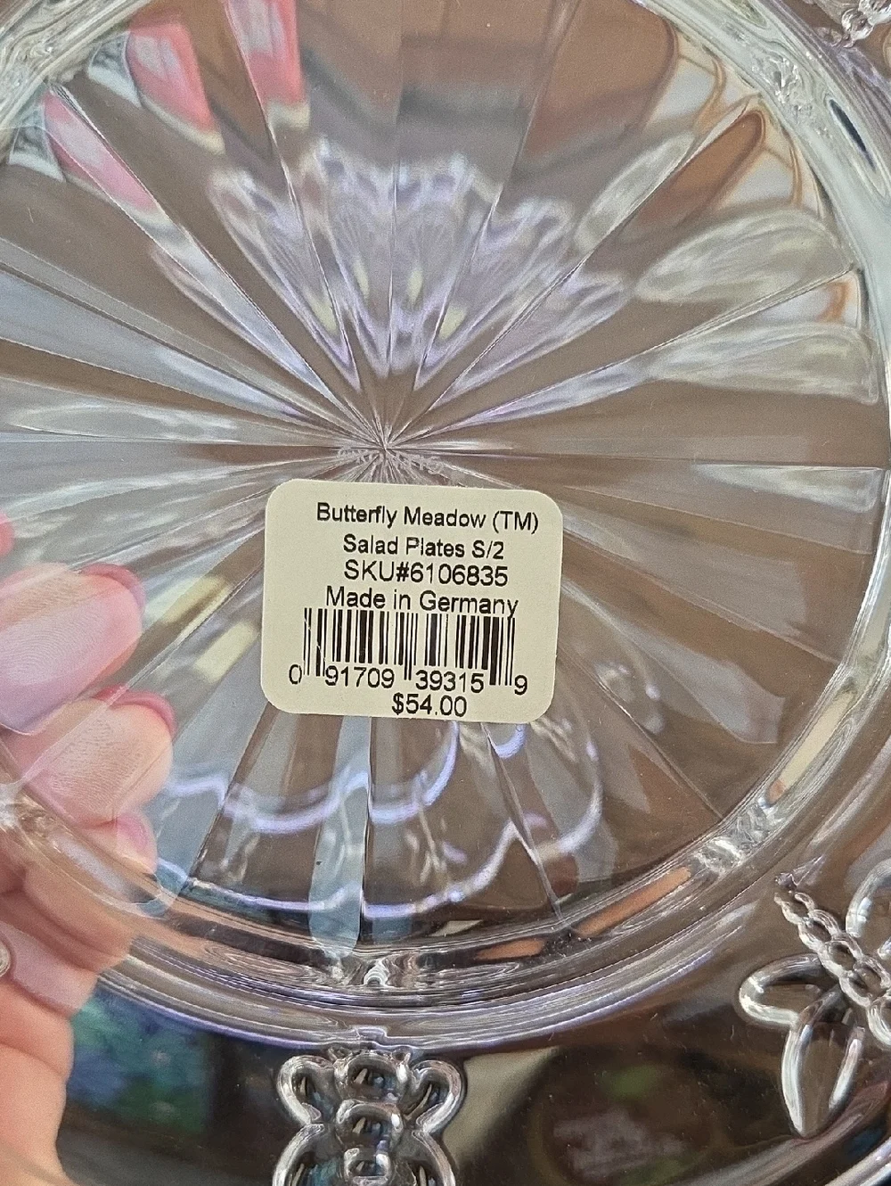 Lenox Butterfly Meadow 8" Crystal Salad Plates - Picture 9 of 11